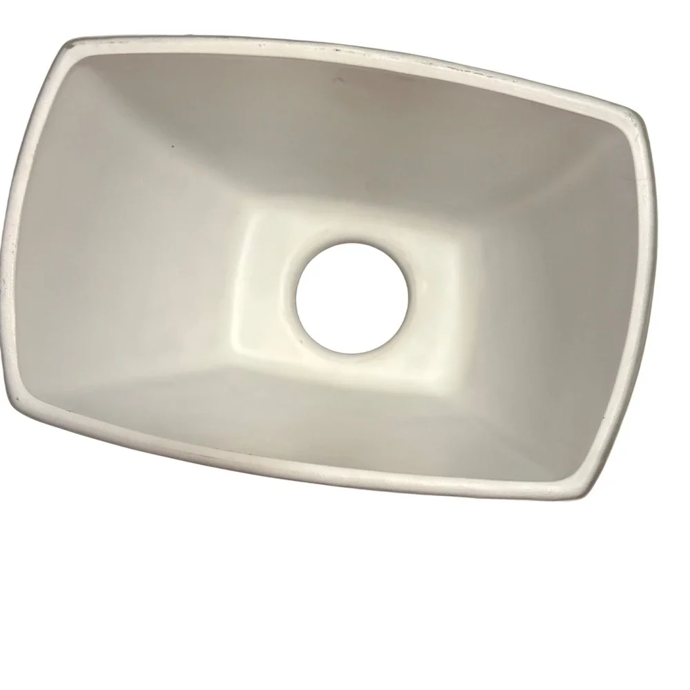 MCM White Frosted Glass Rectangular Bell Lamp Shade Replacement Globes Set of 4